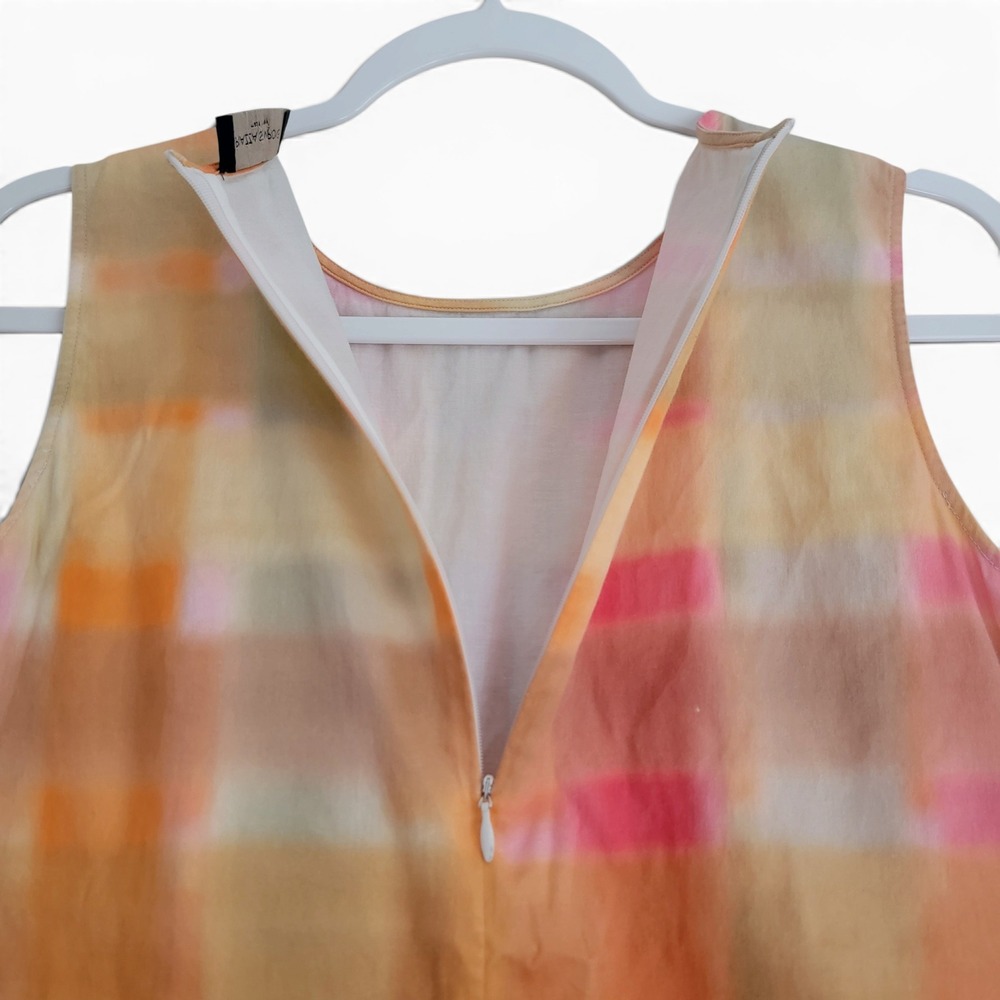 Piazza Sempione Cotton Stretch Sleeveless Shift Dress Watercolor US 4 w/ Pockets - Picture 5 of 9